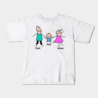 Happy family stick figures Kids T-Shirt